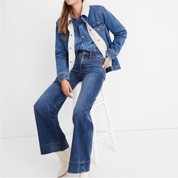 Altered! NWT. Madewell Oversized 3X Denim Jacket in Donaway Wash: Sherpa Edition - Picture 6 of 15